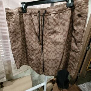 Coach Brown Patterned Men's Swim Shorts